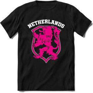 Nederland - Roze - T-Shirt Heren / Dames  - Nederland / Holland / Koningsdag Souvenirs Cadeau Shirt - grappige Spreuken, Zinnen en Teksten. Maat M