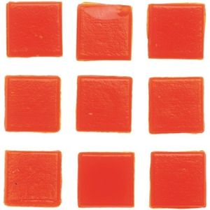 30x stuks vierkante mozaiek steentjes oranje 2 x 2 cm - Hobby materialen