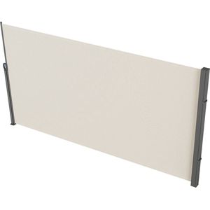 Zijluifel - 200 x 300 cm - Polyesterweefsel (180 g/m²), PU-coating, met Uitschuifbare Handgreep en Veermechanisme, voor Balkons en Terrassen, Beige