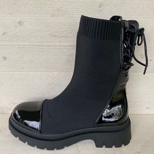 SmileFavorites® Sock boots - Zwart - Stof - Maat 37