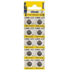 10 Stuks - Vinnic G13 / AG13 / L1154 / LR44 / 157 / A76 1.5V knoopcel batterij