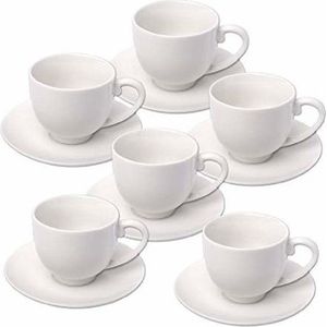 12x Stuks Espresso Koffiekopjes en Schotels set - Keuken/Koffie Koppen Accessoires