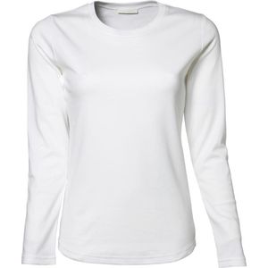 Tee Jays Dames/dames Interlock T-Shirt met lange mouwen (Wit)