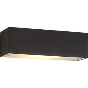 FLUO Wandlicht sat.zwart 250mm R7s 118mm 10W LED WW dimbaar