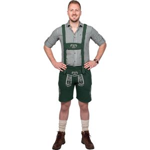 Oktoberfest Lederhosen Man - Kort Model - Groen - Polyester - Maat S