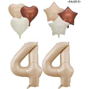 Snoes XXL Cijfer ballon 44 – Nude Kleur Satijn Caramel Nummerballon
