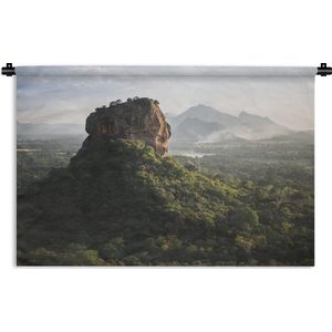 Wandkleed Diep in de jungle - De Sigiriya Leeuwenrots Wandkleed katoen 90x60 cm - Wandtapijt met foto