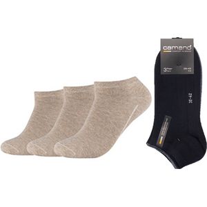 CAMANO Sneaker sokken en Enkelsokken Beige 80% Katoen 43/46 naadloos zonder knellende elastiek 3 PACK