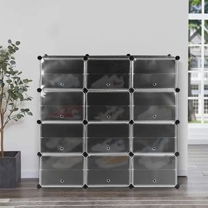Schoenenkast voor 48 Paar – Grote Schoenen Organizer 120x120x30 cm – Met Transparante Deuren & Stevig Metalen Frame – Ruimtebesparend Schoenenrek voor Hal, Gang, Kast of Garage