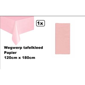 Wegwerp tafelkleed papier roze 120cm x 180cm - Thema feest festival thema feest evenement gala