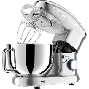 DailySupplies® Luxe Deegmachine met Spatbescherming - Deegmachine voor Zwaar Deeg - Met Deeghaak en Garde - Kneedmachine - Keukenmachine - Grijs