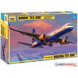 1:144 Zvezda 7032 Civil Airliner Boeing 757-200 Plane Plastic Modelbouwpakket