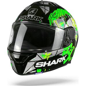 Shark Spartan 1.2 Lorenzo Catalunya Gp Zwart Groen Glitter Kgx Integraalhelm - Motorhelm - Maat L