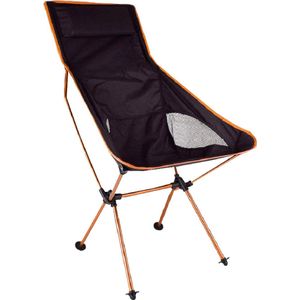Camping Vouwstoel Vissenkruk Draagbare Compacte Ultralight Opvouwbare Heavy Duty voor Outdoor BBQ Picknick Tuin Strand met Draagtas (Oranje - Large) beach sling chair