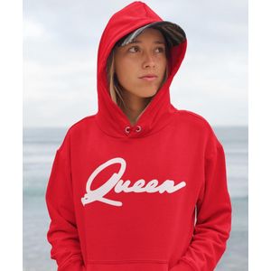 King / Queen Hoodie Red (Queen - Maat M) | Koppel Cadeau | Valentijn Cadeautje voor hem & haar