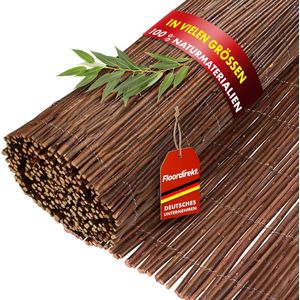 FLOORDIREKT Balkon Privacy Scherm - Wilgentenen Schutting - Privacy Schutting voor Tuin & Balkon Lambrisering - Natuurlijke Privacy Scherm Mat - 200 x 500 cm