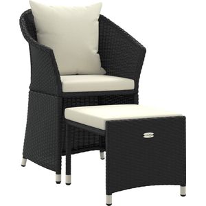 vidaXL Loungeset - 2-delig - Poly Rattan - Zwart