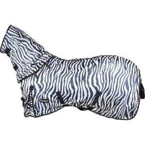 Pagony Zebra Rolnek Vliegendeken - Paardendeken - Maat: 215 - Zwart/Wit - Katoen