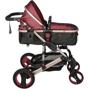 Verstelbare Kinderwagen - Wandelwagen - Opvouwbare Kinderwagen wieg - Goud rood - Poussette