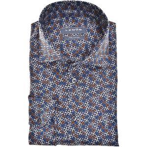 Ledub Overhemd Print Donkerblauw - Maat 42 - Heren - Overhemden Casual