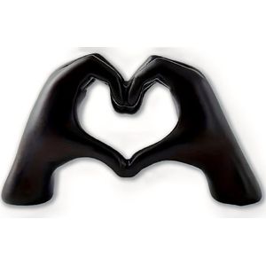 Mauropet® - Love Sign Hands – Sculptuur Liefde – Decoratie Beeldje – Beeldje Liefde – Cadeau Geschenk – Polyresin Beeld – Handgemaakt – Zwart