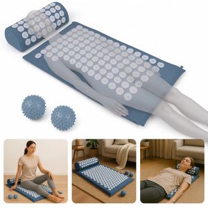 Cheqo® Spijkermat Met Kussen - Shakti Mat - Shaktimat - Acupressuur Mat - Spijker Mat - Met Ballen