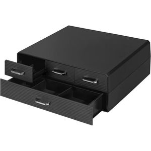 Capsulehouder met 4 lades - Organiser voor koffiecups en accessoires - Zwart