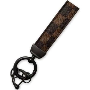 Jumada's - Luxe Sleutelhanger - Bruin Patroon met Antraciet Hanger