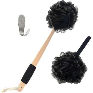 Luxe Rugborstel Set - Badborstel - Rugborstel Douche met Steel - Rug Scrubber - Doucheborstel - Lichaamsborstel - Huidborstel - Dry Brush - Wit
