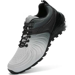Heren Trail Running Schoenen - Ademend - Lichtgewicht - Wandelen - Trekking Trainers - Wandelschoenen - Zilver Grijs - 44.5 EU