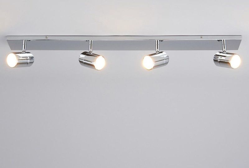 Lindby - Plafondlamp Badkamer - 4 Lichts - Metaal - H: 11 cm - GU10 - Chroom