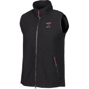 Ivanhoe mouwloos vest Elton Full Zip Black voor heren van wol - Zwart