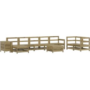 vidaXL 10-delige Loungeset Grenenhout Loungebank - Tuinmeubles - Lounge Set - Buitentijd - Teak Meubel - Outdoor Furniture - Veranda - Balkon
