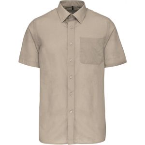 Kariban Overhemd in onderhoudsvriendelijk polykatoen-popeline korte mouwen heren K551 - Beige - 6XL