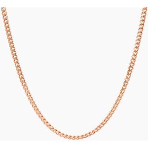 Marenca Rosé Gouden / Rose Gold Cubaanse Schakel Heren ketting - 4mm (54cm)