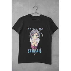 Notice Me SENPAI! -  T-SHIRT Maat L | ANIMATED Senpai Japan School Otaku Weeb Anime Manga Waifu Girl Japanese Merch