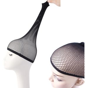 Netto Pruikkap - Haarnet voor Pruik - Visnet Pruikkap voor Dames - Pruikkap voor Lang Dik Haar - Zwart 5 Pack (Zwart) - voor Lang Dik Haar met Open Einde - Zwarte Mesh Pruikkap - voor Slapende Vrouwen