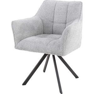 Set van 2 Draaibare Eetkamerstoelen Bouclé Suze - Met Armleuningen Taupe