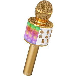 Microfoon Kinderen Speelgoed - Microfoon Kinderen Karaoke - Microfoon Bluetooth Kids - Goud