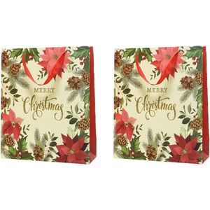 2x stuks grote kerst cadeautas/tas voor kerstcadeautjes Merry Christmas 72 cm - kerstcadeautassen