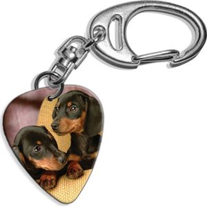 Plectrum sleutelhanger Teckel Puppies