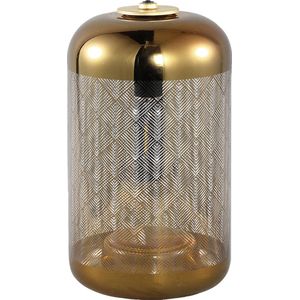 PTMD Lazaro Tafellamp - 18 x 18 x 32 cm - LED lamp - Goud - Goud