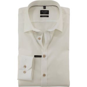 OLYMP No. 6 Six super slim fit overhemd - popeline - lichtbeige - Strijkvriendelijk - Boordmaat: 37