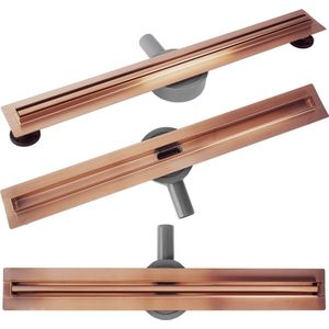 Rea Neox Slim Pro - Lineaire Afvoer - Douchegoot - Geborsteld Koper - 100Cm