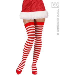 Widmann - Kniekousen Rood / Wit 70den - Rood - One Size - Kerst - Verkleedkleding
