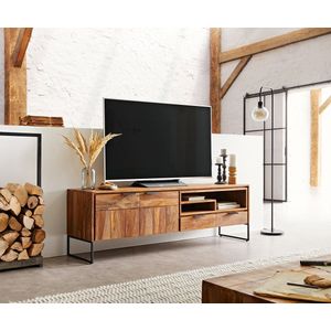 Tv-meubel Nook sheesham natuur 175 cm 2 deuren 2 schuiven 2 vakken Lowboard