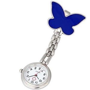 Treasure Trove® Donkerblauw Vlinder Verpleegstershorloge - Zusterhorloge - Clip - Dames