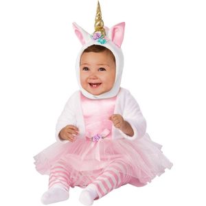 Rubies - Eenhoorn Kostuum - Schattige Ballerina Unicorn - Meisje - Roze, Wit / Beige - Maat 86 - Carnavalskleding - Verkleedkleding