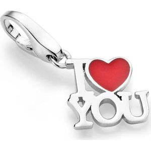 Bedel | charm | sterling zilver | I love you | karabijn | hanger