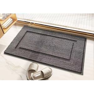 CHPN - Badmat - Badkamer met - Antislip - Antraciet - Grijs kleed voor in de badkamer - Warme voeten in de badkamer - Badkamertextiel